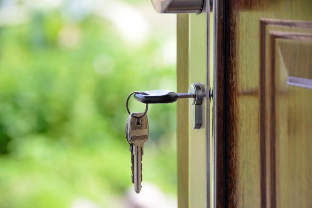 Door with keys